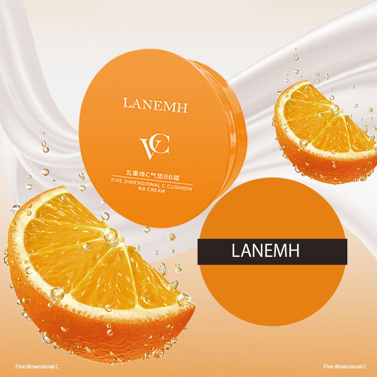 LANEMH Five-fold Vitamin C Air Cushion bb Cream Long-lasting Non-Sake-off Moisturizing Liquid Founda