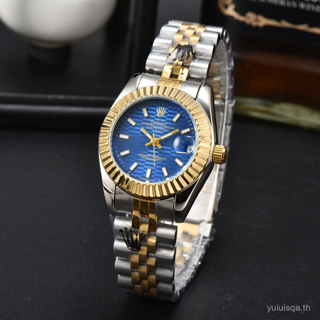 นาฬิกา Rolex สําหรับผู้หญิงสแตนเลสนาฬิกาอะนาล็อกคลาสสิกหรูหรา 0X8O