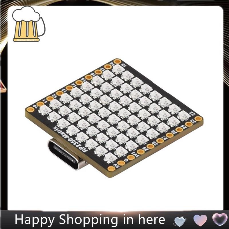 RP2350 8x8 LED Matrix Development Board ไมโครคอนโทรลเลอร์ Featuring QMI8658 แผงออนบอร์ดหกเซนเซอร์