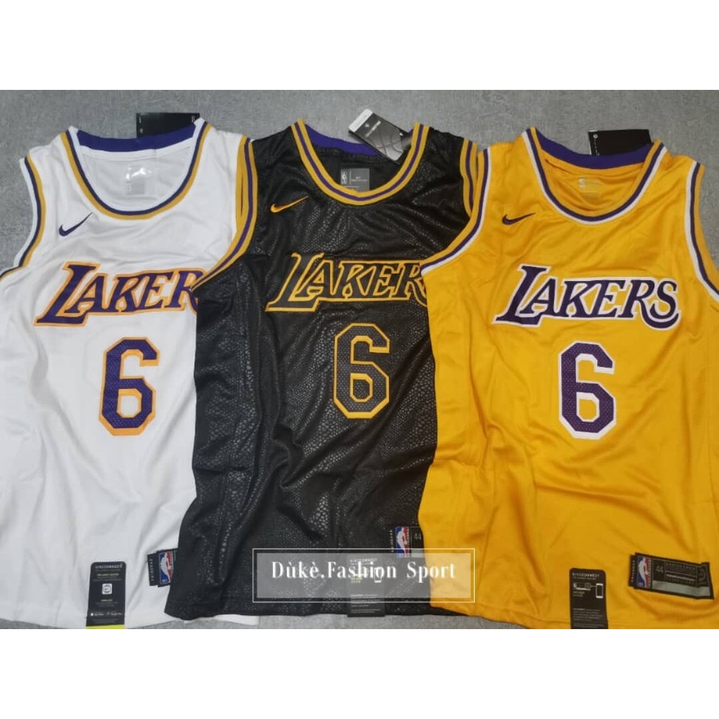 NBA JERSEY2021-NEW SEASON LOS ANGELES LAKERS 6 JAMES SWINGMAN JERSEY/UNISEX2021-2022 ใหม่ฤดูกาล LAKE