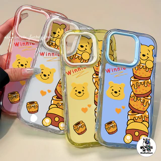 สําหรับ เคสไอโฟน13 หมีน่ารัก For iPhone 16 15 14 13 12 11 17 Pro Max 14 15 16 Plus 11 12Pro เคสโทรศัพท์ Insสี Jelly Case