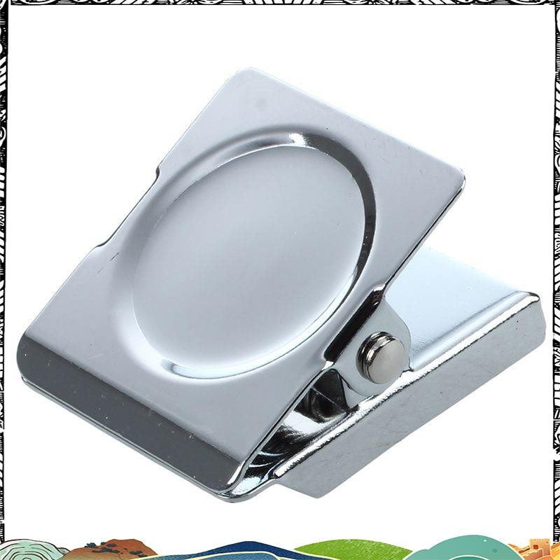 Silver Tone Spring Load Memo Ticket Magnetic ตู้เย็น Wall Clip neweer