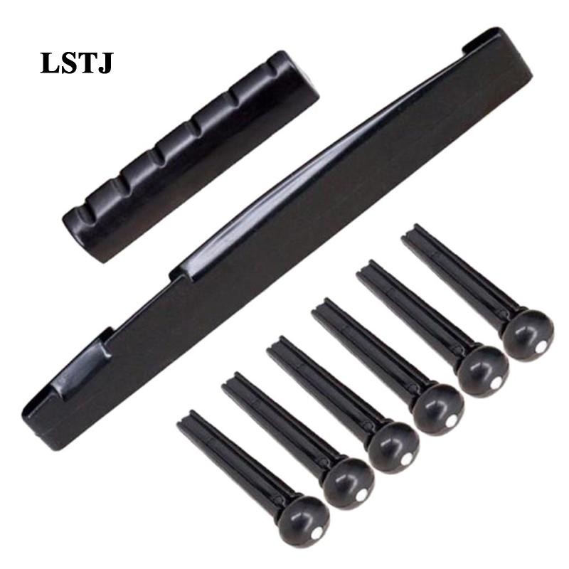 [Lstjj] 6x Acoustic Guitar Bridge Pin & Guitar Saddle & Guitar Nut Kit Luthier Tool