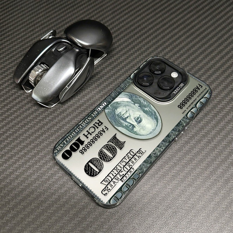 100 US Dollar เคสโทรศัพท์เหมาะสําหรับ 17pro Apple 16pro15 เคสป้องกัน 14 ชิ้น 13 สีเงิน IMD12 Hard 11