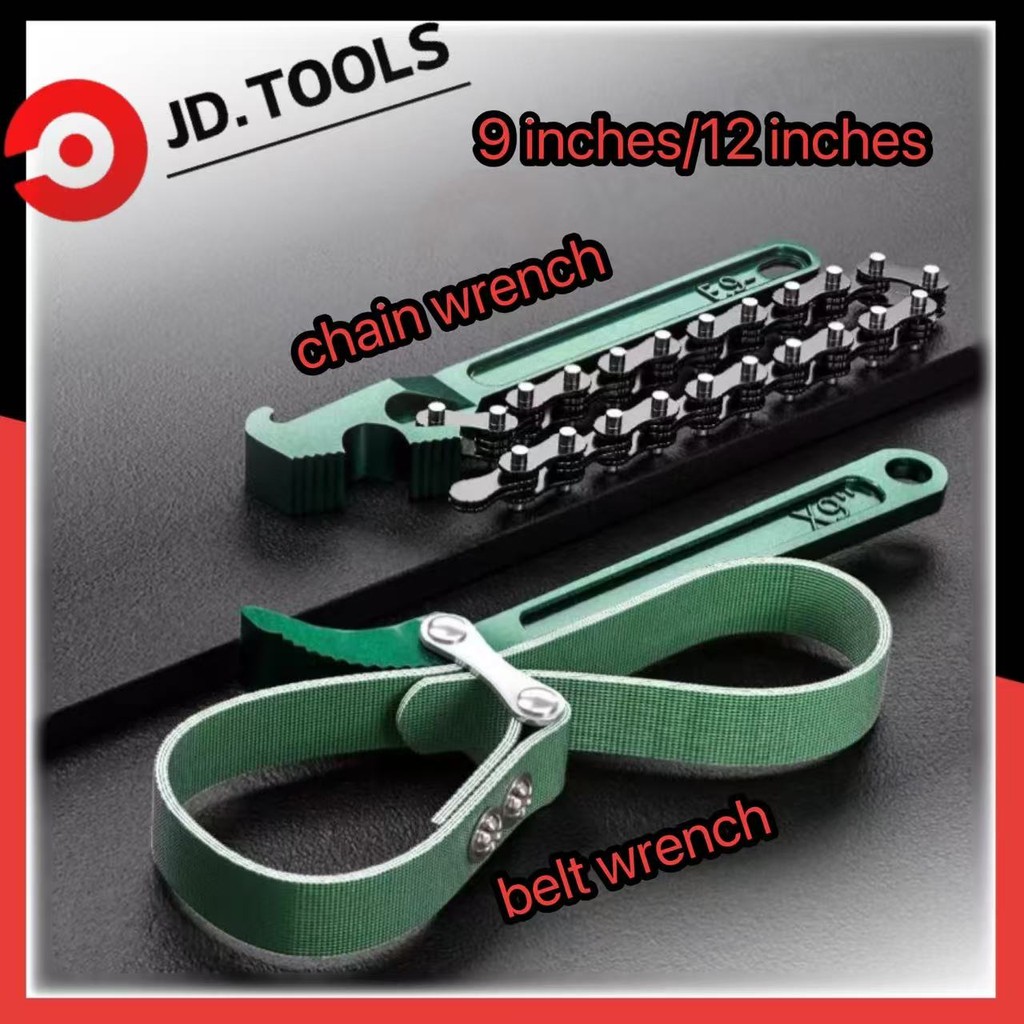 JD.TOOLSถอดกรอง ประแจ โซ่ สายพาน ถอดกรอง น้ำมันเครื่อง 9 นิ้ว 12 นิ้ว.