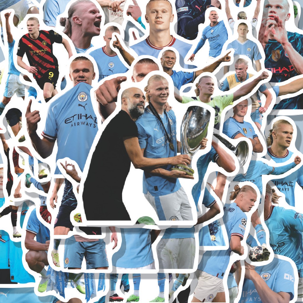 100PCS น่ารัก Erling Haaland สติกเกอร์-Man City Aesthetic สติกเกอร์สติกเกอร์กันน้ําสติกเกอร์กันน้ํา 