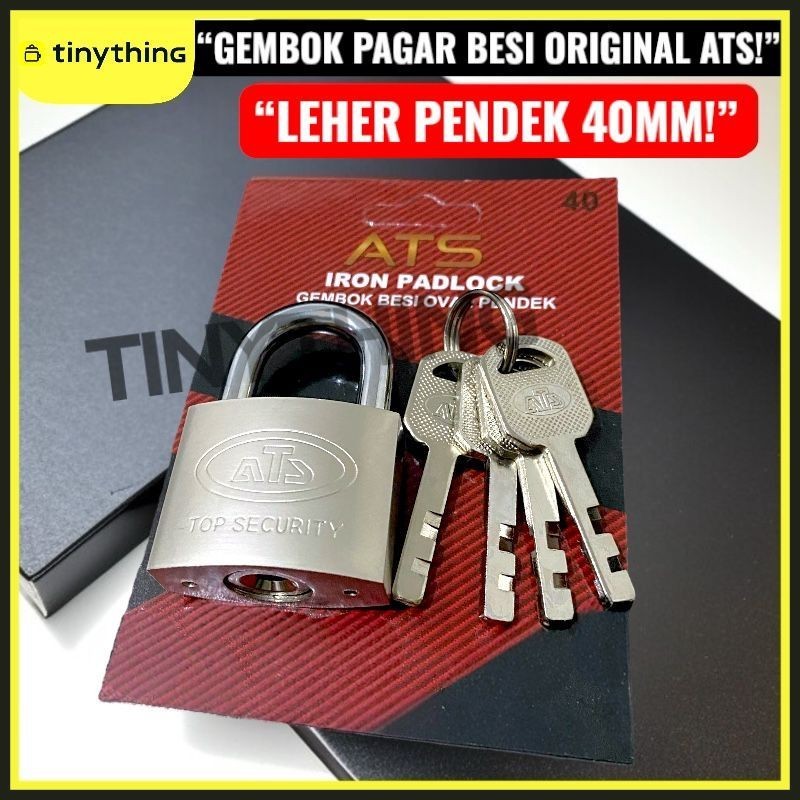 กุญแจรั้ว MOST ATS กุญแจประตูบ้าน กุญแจสีขาว 40 มม. คอสั้น Chrome ATS กุญแจกระสุน