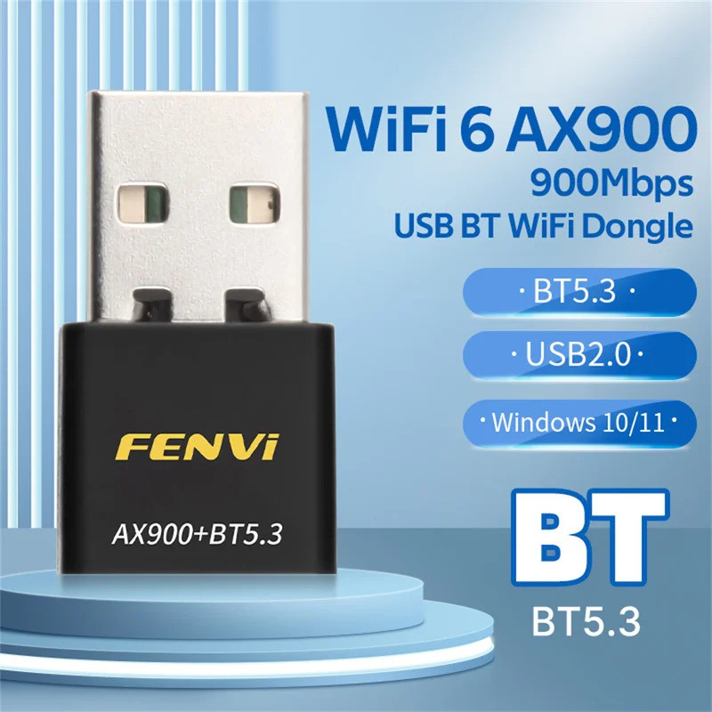 Fenvi WiFi 6 AX900 BT5.3 อะแดปเตอร์ USB WiFi 802.11ax Dual Band 2.4G/5GHz WiFi การ์ด USB WiFi Dongle