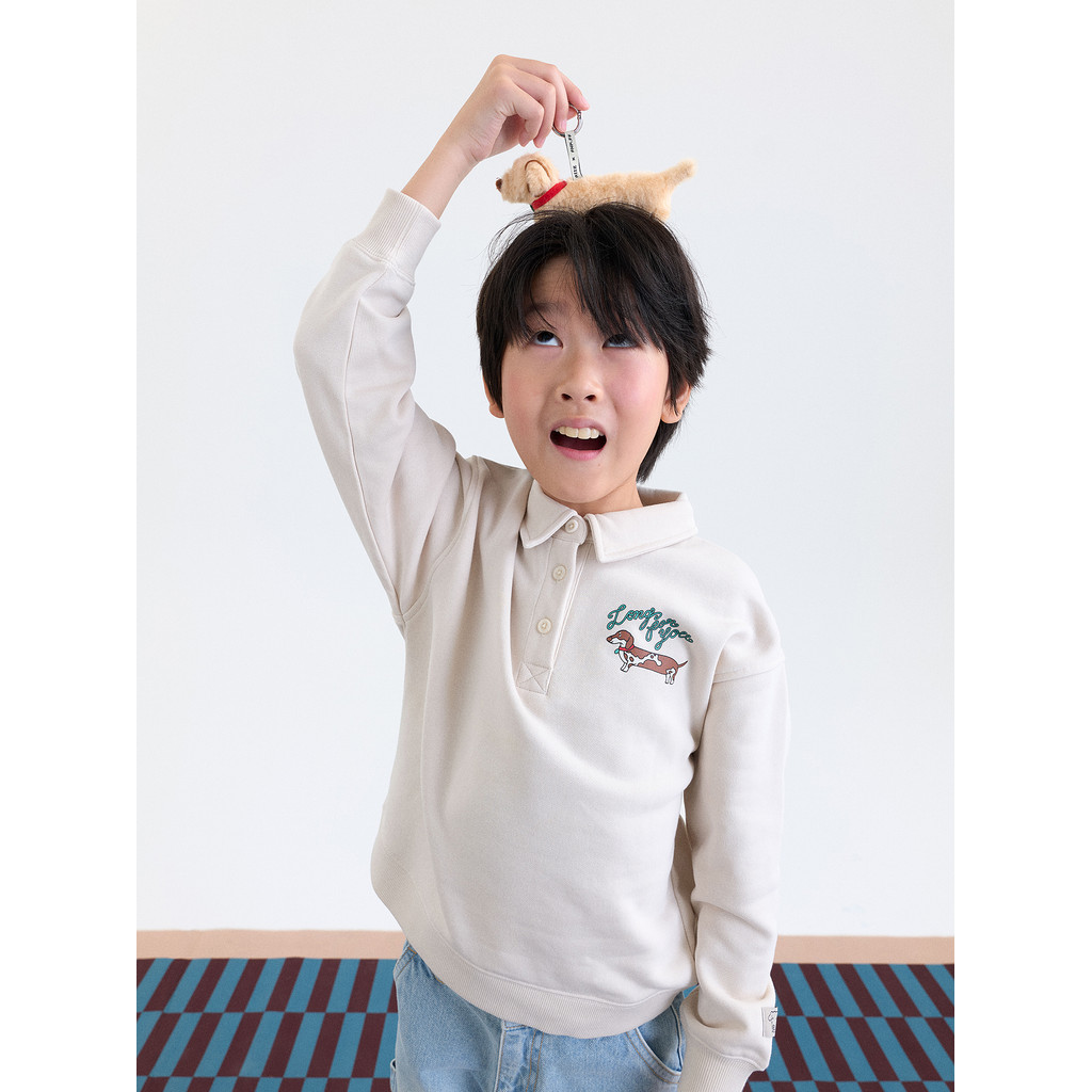 AIIZ (เอ ทู แซด) - AIIZ เสื้อแขนยาวเด็กผู้ชายคอปกโปโล AIIZ Boy's Petite Cafe Polo Sweatshirt