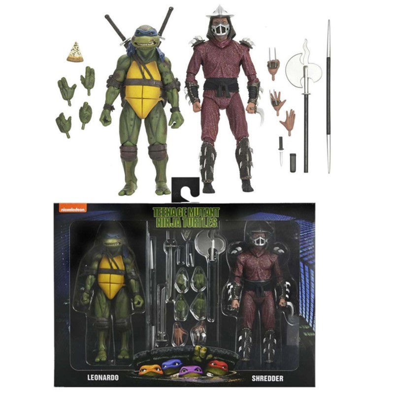 NECA 54515 TMNT Leonardo Shredder ตัวเลขการกระทําตุ๊กตาของเล่นคอลเลกชันตกแต่งของขวัญรุ่นเดิมรวบรวมรู