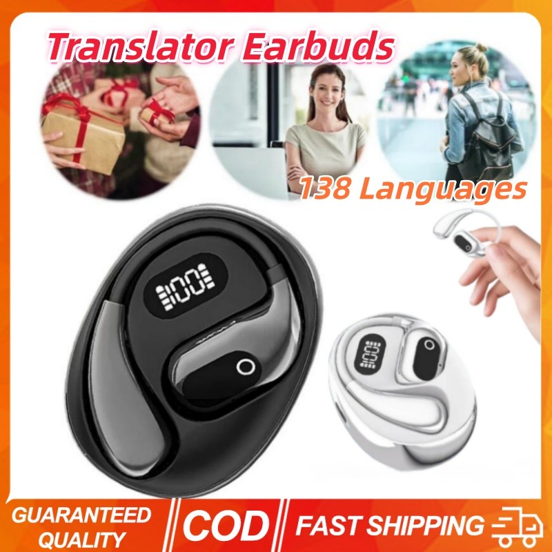 AI Translator หูฟัง 138 ภาษาหูฟังบลูทูธไร้สาย Bluetooth-เข้ากันได้กับ 5.3 หูฟังสองทางแบบเรียลไทม์ Sm