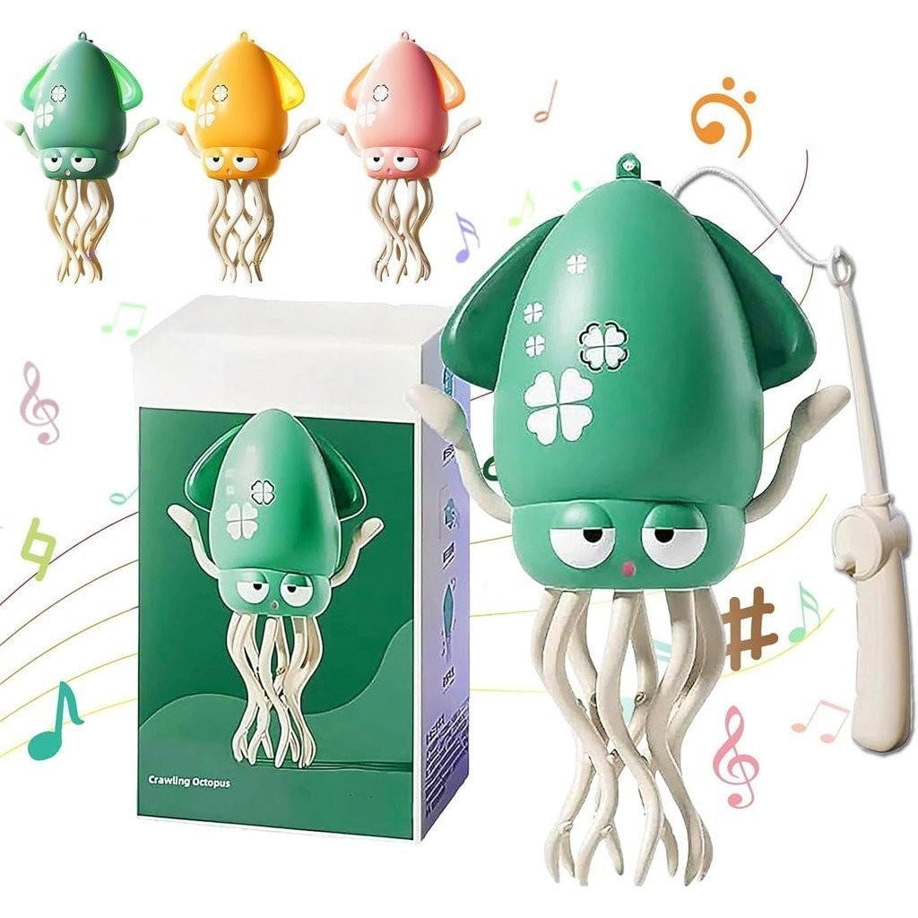 SUMKTO Magical Dancing Octopus,Crazy8Leg Dancing Octopus Belt ไฟ LED และเพลง,ของเล่นฟังก์ชั่นคลานอัต