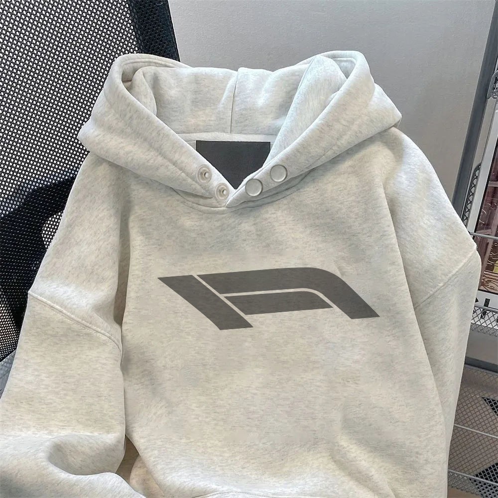 ZH ผ้าฝ้ายแท้ 450G Silver Fox กํามะหยี่ Simple Hooded ปุ่มเสื้อกันหนาวผู้ชายผู้หญิงคู่หลวม All-Match