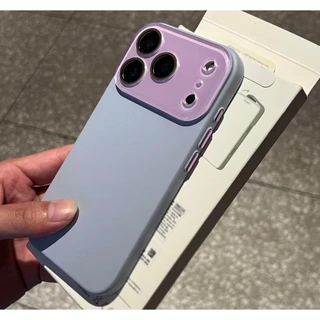 ขั้นสูงสีทึบคริสตัลเลนส์ผิว-รู้สึกเคสโทรศัพท์ฝ้าสําหรับ ไอโฟน17 16 15 14 13 12 มือโปร สูงสุด กันกระแทกป้องกันกล้องป้องกันการตกฮาร์ดปกหลัง
