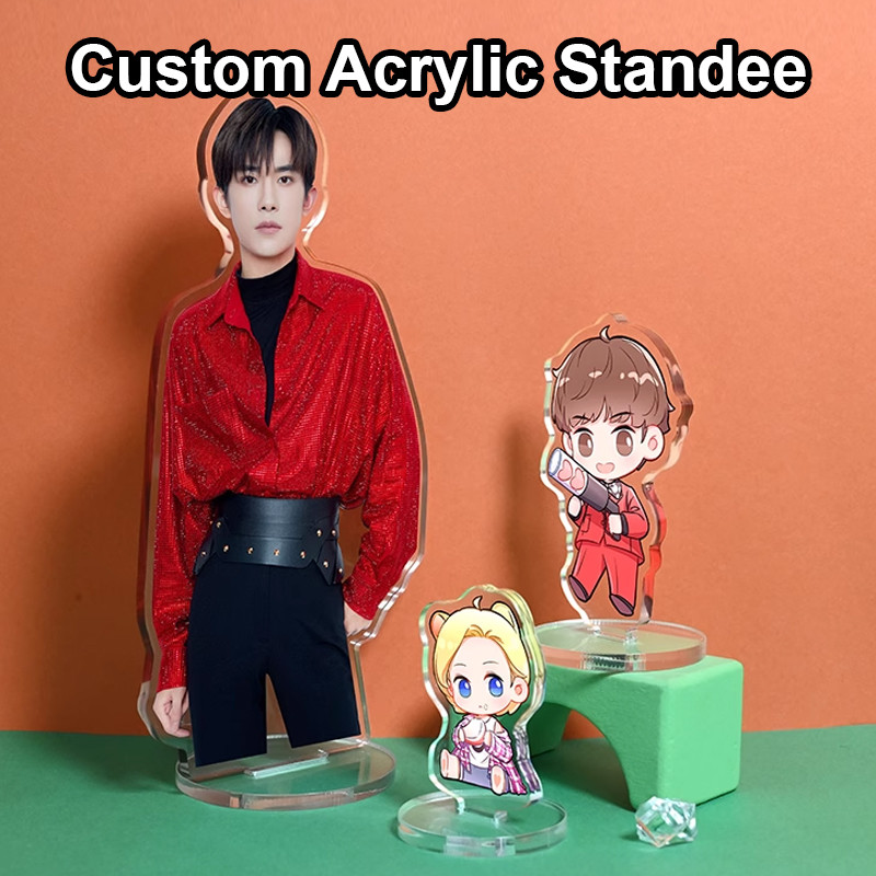 Custom Standee อะนิเมะรูปอะคริลิคใสน่ารักการ์ตูนรุ่นแผ่นตกแต่งโต๊ะภาพยืนป้ายพวงกุญแจสําหรับพัดลม