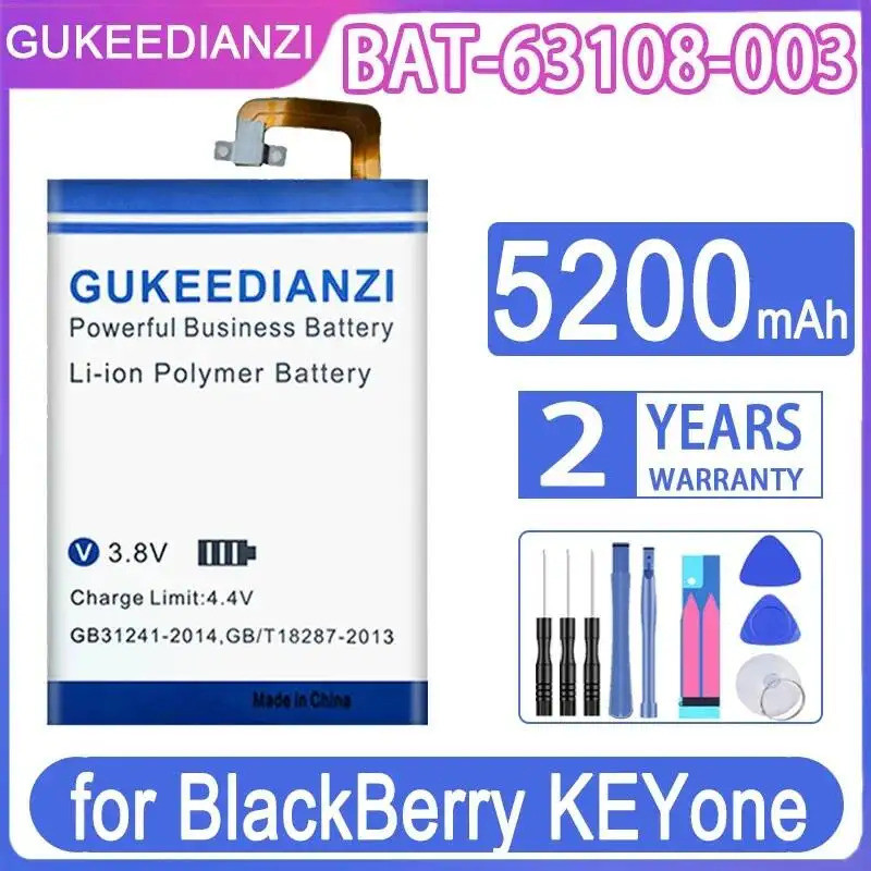Bat-63108-003 5200mAh แบตเตอรี่โทรศัพท์มือถือ Good Low-Temperature Performance สําหรับ Blackberry Ke