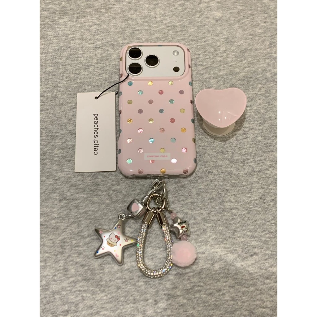 รักลายจุดสีเหมาะสําหรับเคสโทรศัพท์มือถือ iPhone17, Apple 16promax ใหม่ 15pro ผู้หญิง 13 เคสป้องกัน 14 17promax 16pro 14promax 15promax