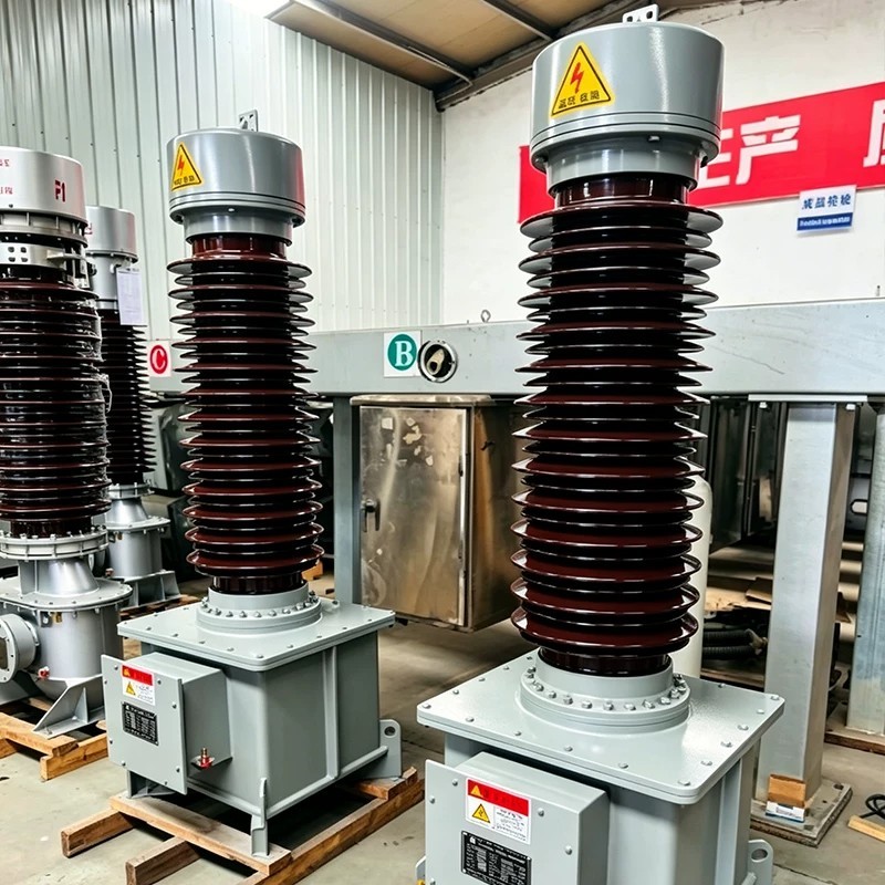 110kv เซ็นเซอร์โต้ตอบกระแสแรงดันสูง TYD √ 3-0.02H เซ็นเซอร์โต้ตอบแรงดันไฟฟ้าแบบ Capacitive LB6-126KV
