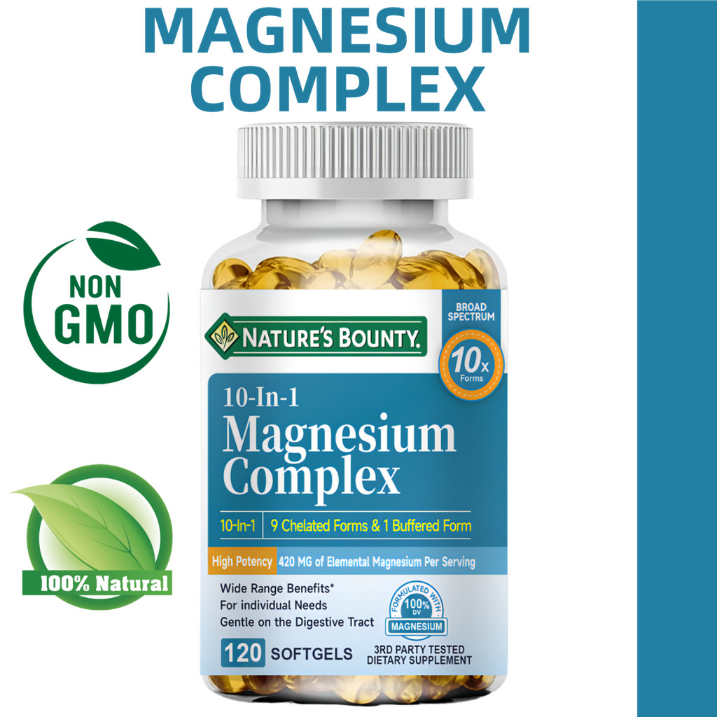 Nature's Bounty Magnesium Complex Softgels-ช่วยบรรเทาอารมณ์ ส่งเสริมการนอนหลับ และผ่อนคลายกล้ามเนื้อ