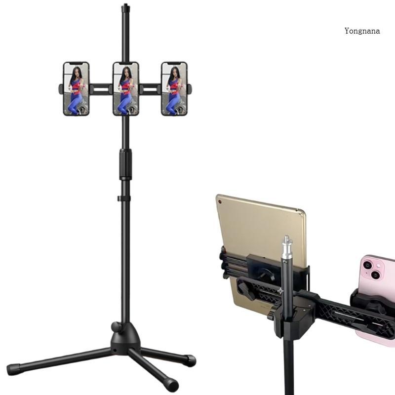 CH * ขยายขาตั้งโทรศัพท์แบบปรับได้สําหรับ Double Setup Live Streaming การถ่ายภาพขาตั้งกล้อง Fit 4 5 ถ