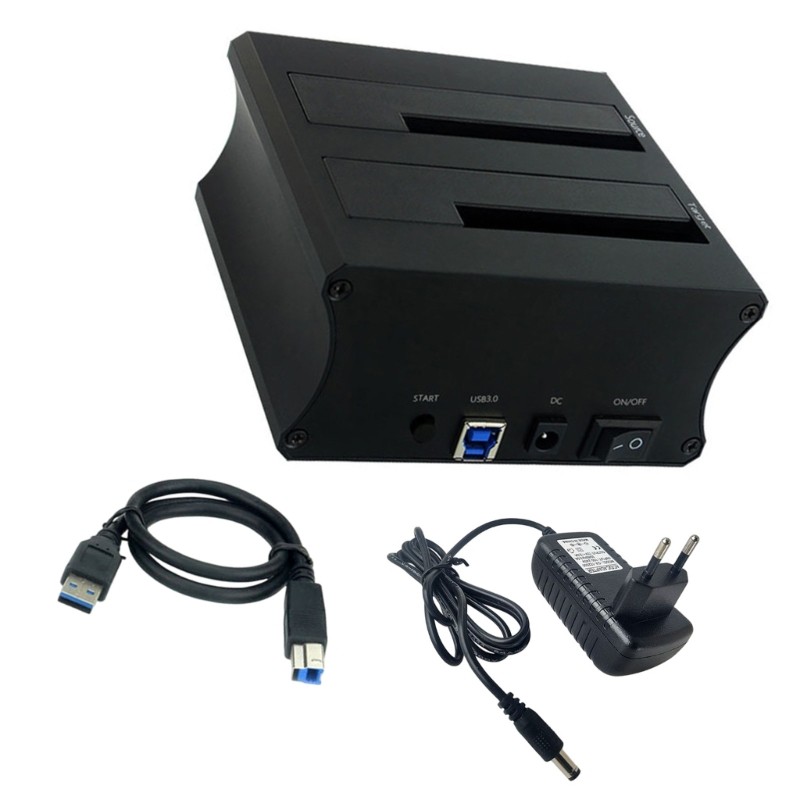 Zzz Double Bay Dock สําหรับ HDD Drive File อ่านสํารองและข้อมูลกระเป๋าถือ