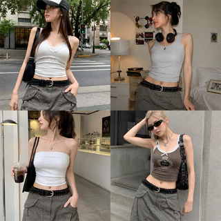 COD-เข็มขัดผู้หญิงสไตล์พังก์ ประดับหมุด โลหะเคลือบด้าน หัวเข็มขัดแบบหมุด เข็มขัดลำลองทันสมัย ​​ใช้งานได้หลากหลาย