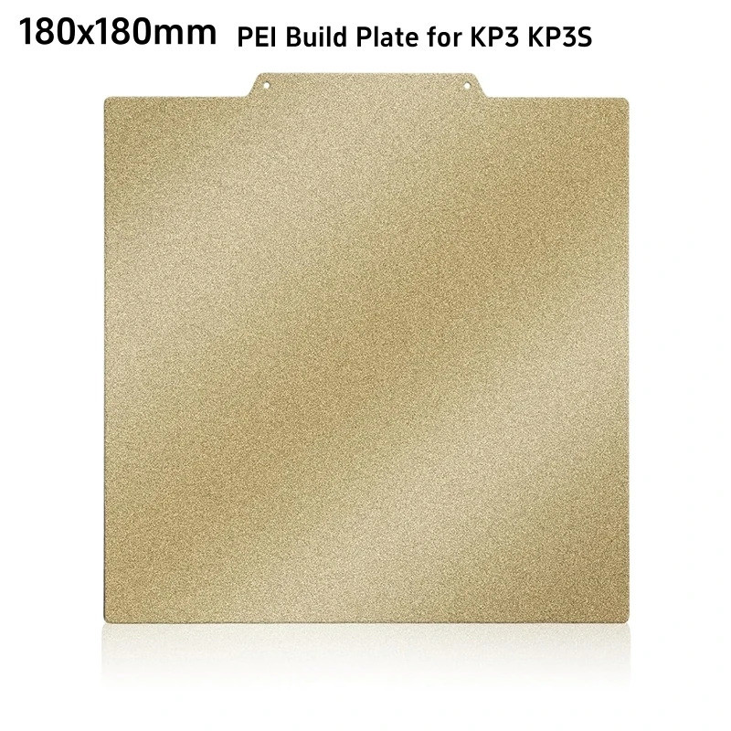 PEI สร้างแผ่น KP3 KP3S 180x180 มม.สองด้านพื้นผิวเหล็กแผ่นฤดูใบไม้ผลิที่ถอดออกได้ยืดหยุ่นพิมพ์เตียง 3