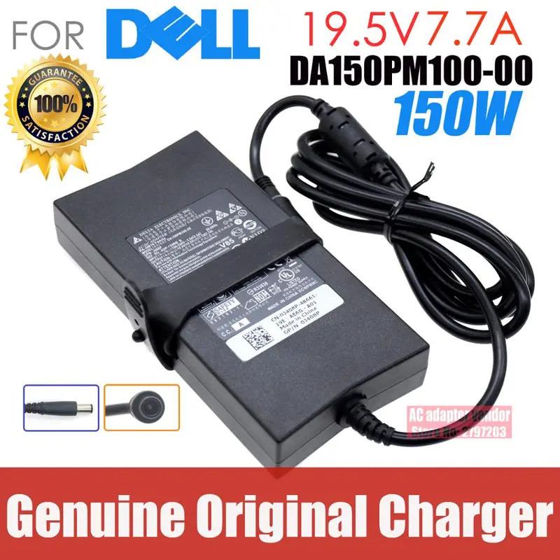 อะแดปเตอร์ AC ของแท้ PA-5M10 DP/N 0J408P DA150PM100-00 สําหรับ DELL ALIENWARE M11X R2 R3 M14X 19.5V 