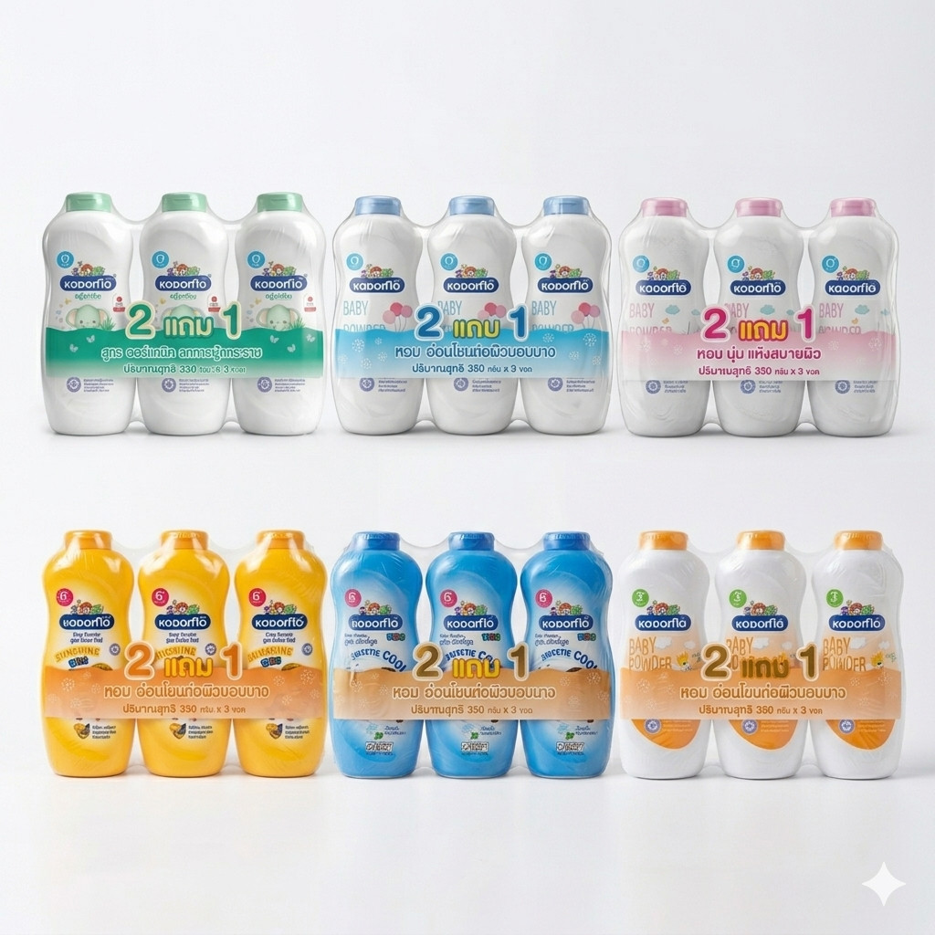 ✅พร้อมส่ง✅Kodomo โคโดโม แป้งเด็ก ขนาน350กรัม แพค2แถม1 มีครบทุกสีนะคะ แป้งฝุ่นสำหรับเด็กเล็ก/เด็กโต