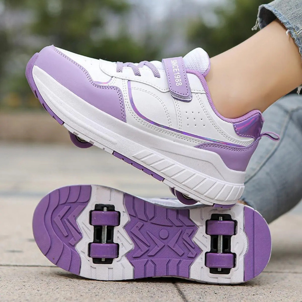 รองเท้าเด็กชายหญิง Heelys สี่ล้อสเก็ต Deformed Skates Walking Shoes รองเท้าสเก็ต AXDW
