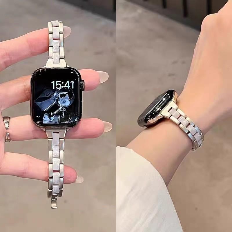 บางโลหะเรซิ่นสําหรับ GOOJODOQ FB058 FB059 FB060 Smartwatch ผู้หญิงสายรัดข้อมือสร้อยข้อมือสําหรับ GOOJODOQ สมาร์ทนาฬิกา FB045 FB047 นาฬิกาอุปกรณ์เสริม