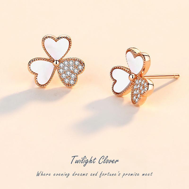Twilight Clover Earrings ต่างหูเงินแท้ S925 [MERCELO]