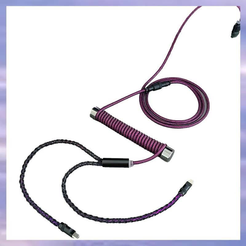 Dual 8K Keyboard Cable Single-Crystal Copper RGB 8K Magnetic Switch Mouse Cable Purpler