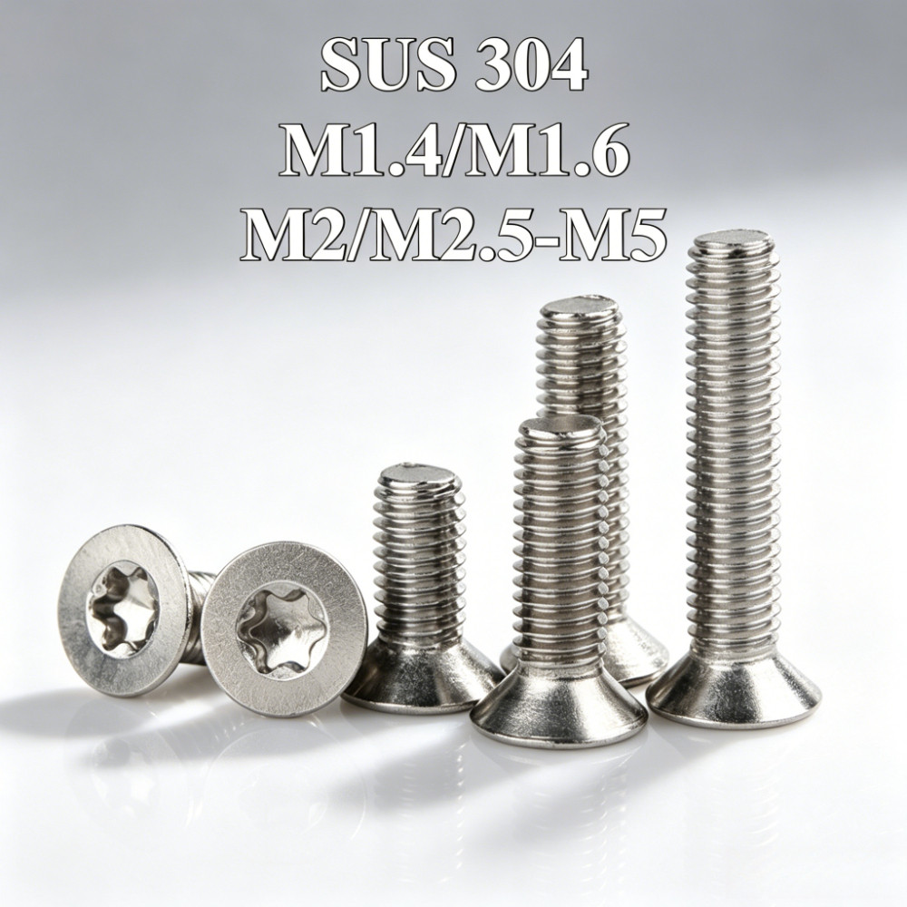 (KZS)สกรูเครื่อง Countersunk Torx M1.4-M5 SUS304 สแตนเลสสําหรับอุตสาหกรรมและอิเล็กทรอนิกส์