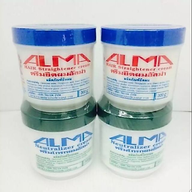 ALMA ครีมยืดผม อัลม่า (1ชุด ยืด 1กระปุก+โกรก1 กระปุก) ปริมาณ 300 ml ×2