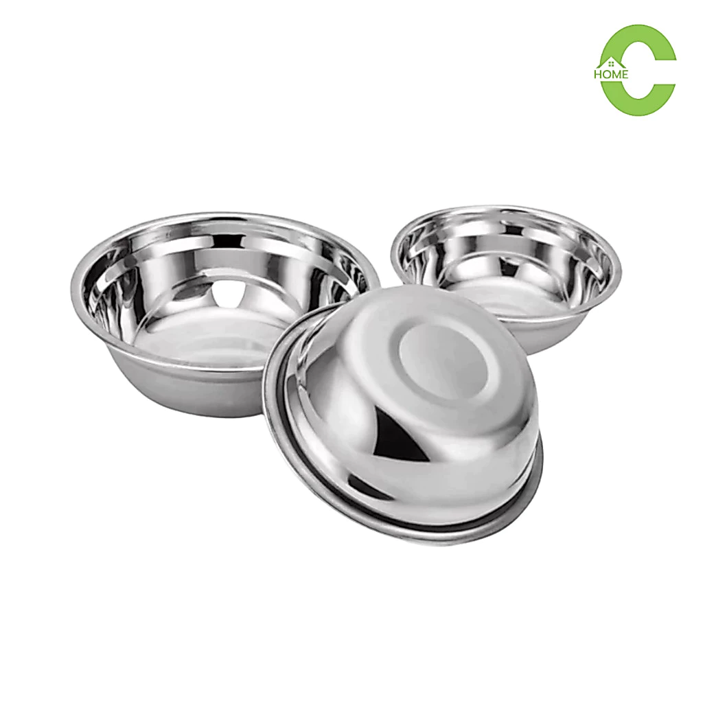 ชามสแตนเลส กะละมังสแตนเลส Stainless steel basin ชามผสมแป้ง ชามแสตนเลสแท้ กะละมังสแตนเลสใหญ่ 14/18/22/24cm Simple Kitchen