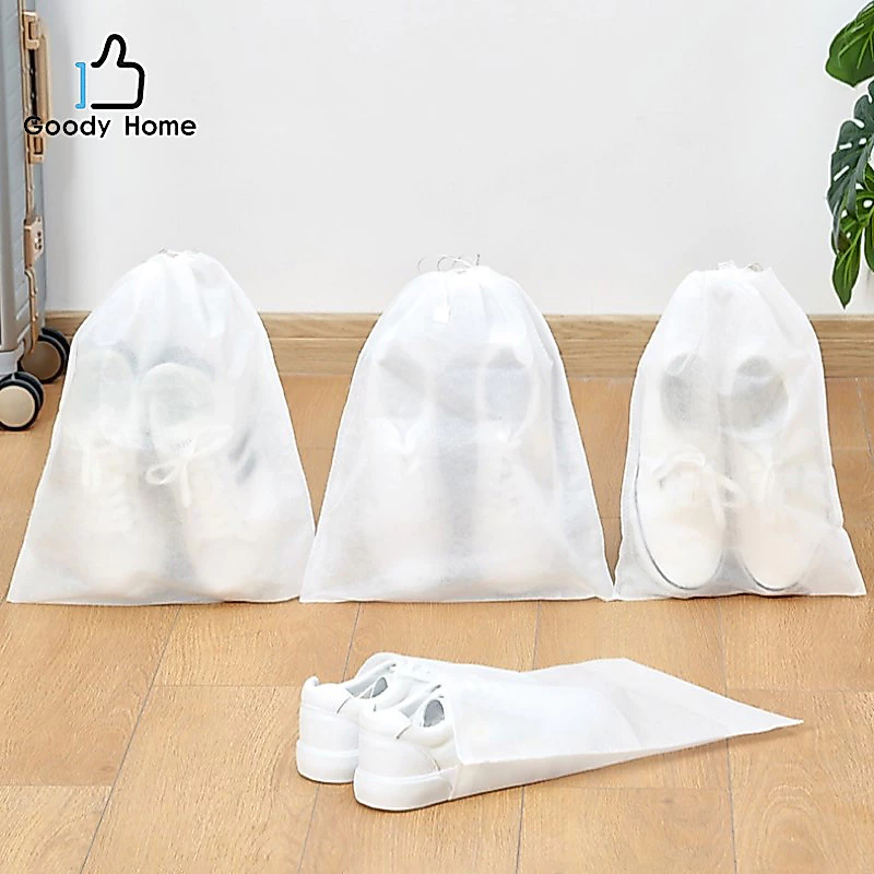 Goody Home ถุงเก็บรองเท้า แบบผูกเชือก ป้องกันฝุ่นหรือช่วยให้รองเท้าสีขาวไม่เป็นสีเหลืองเมื่อนำไปตากแดด