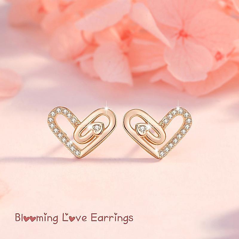 Blooming Love Earrings ต่างหูเงินแท้ S925 [MERCELO]