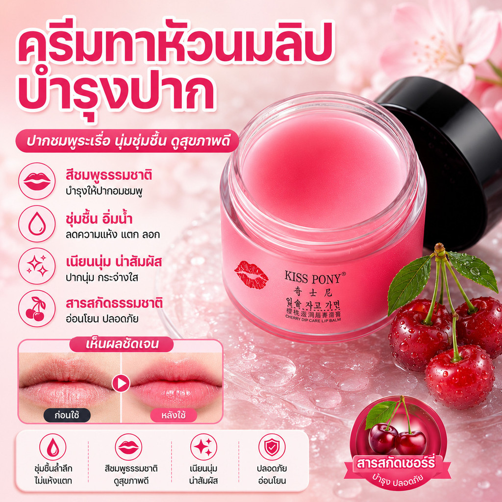 Premium Lip & Nipple Cream ครีมบำรุงปากและหัวนม ช่วยให้สีชมพูดูเป็นธรรมชาติ ชุ่มชื้น อ่อนโยน เนียนนุ่ม