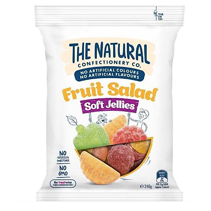 F/W The natural fruit salad soft jellies 220g. นำเข้าจากออสเตรเลีย เจลลี่ฟรุ๊ตสลัด