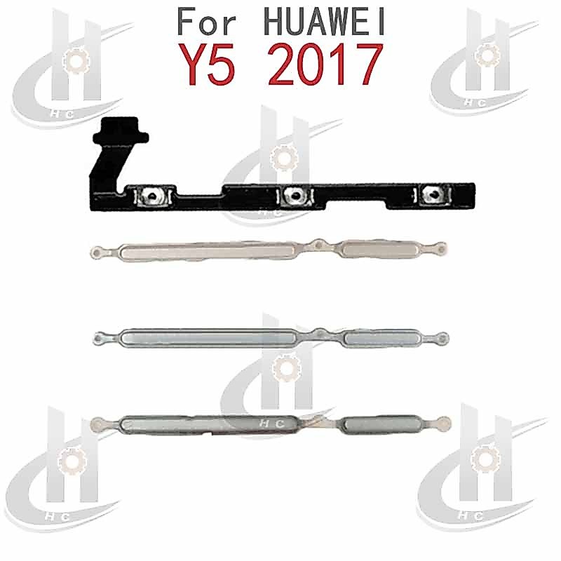 สําหรับ Huawei Y5 2017 ปุ่มปรับระดับเสียงด้านข้าง Flex Cable Keys ปุ่มปิดปุ่มปรับระดับเสียงขึ้นและลงด้านข้างส่วนทดแทน