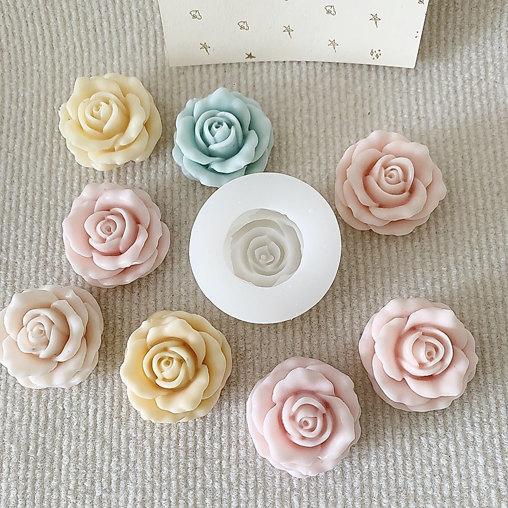 3d Rose Shape แม่พิมพ์ซิลิโคนFondantสบู่Cupcake Candyช็อกโกแลตเยลลี่ตกแต่งเบเกอรี่เครื่องมือMould