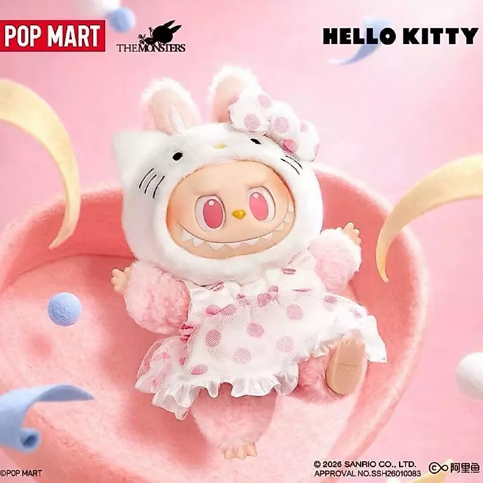 POP MART THE MONSTERS Sanrio Family ตุ๊กตาไวนิล จี้ Mystery Box Gift