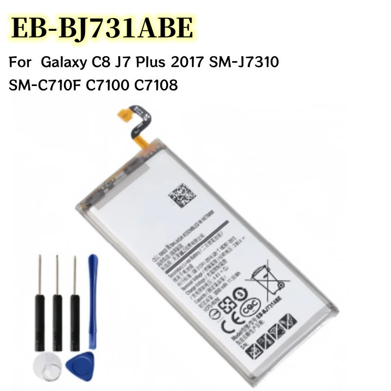 ใหม่ EB-BJ731ABE แบตเตอรี่ 3000mAh สําหรับ Galaxy C8 J7 Plus 2017 SM-J7310 SM-C710F C7100 C7108 แบตเ