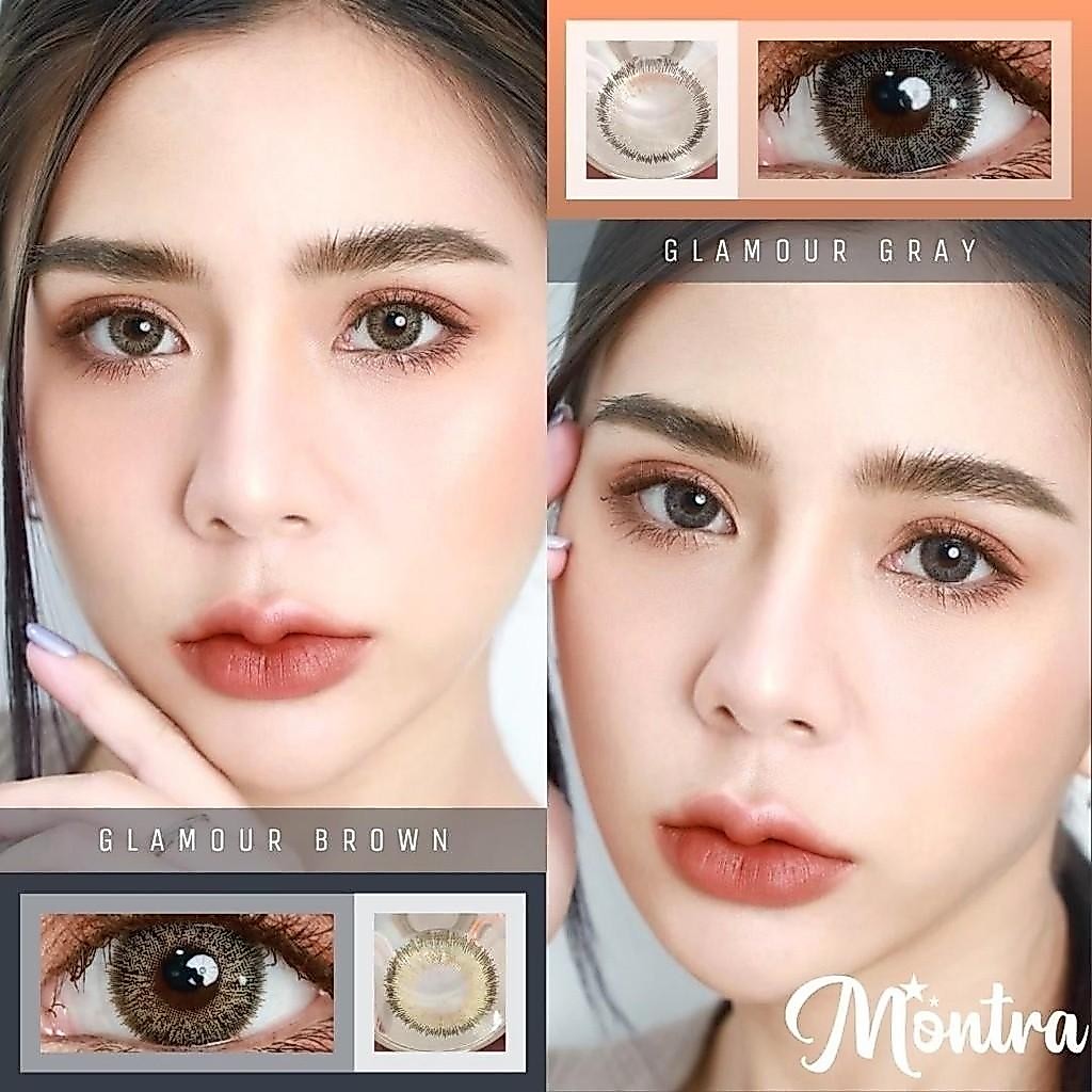 คอนแทคเลนส์[บิ๊กอาย] Glamour Brown / Gray (Montra) ☁️ มี อย.ไทย