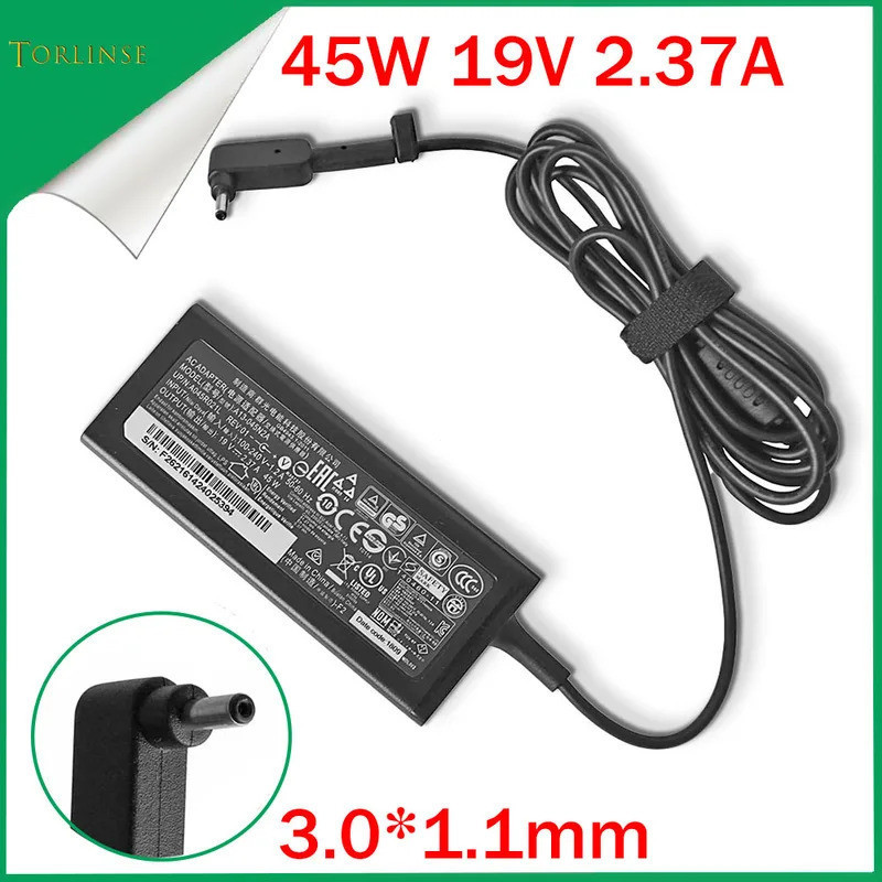 19V 2.37A 45W 3.0*1.1 มม.แล็ปท็อปอะแดปเตอร์สําหรับ Acer Aspire S7 391 V3-371 Switch12 PA-1450-26 A13