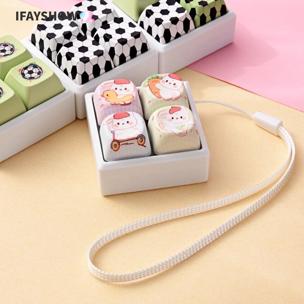 IFAYSHOW Football Keyboard Fidget Toy, 4 Keys Clicky Button Fidget Keychain, Creative Relaxing Venti