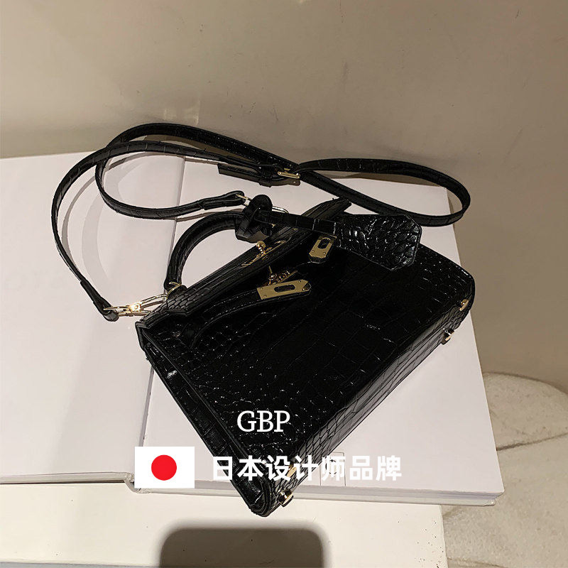 Japan Japan Japan フッョ Defores Handbag Messenger Bag ลายจระเข้ Kelly Bag High-End Sense Messenger Bag