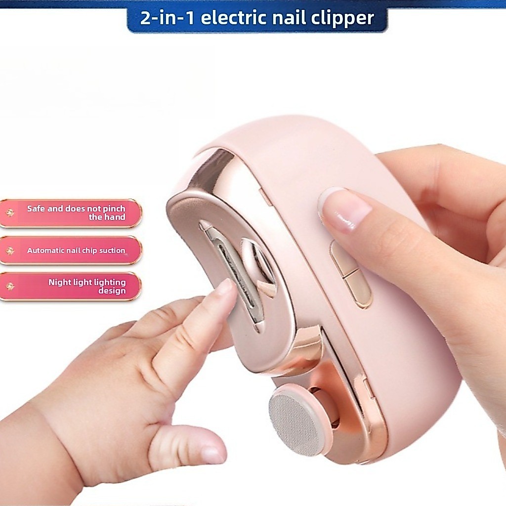 2 in 1 เครื่องตัดเล็บไฟฟ้าสําหรับผู้ใหญ่เด็ก Anti-Pinch กรรไกรตัดเล็บ