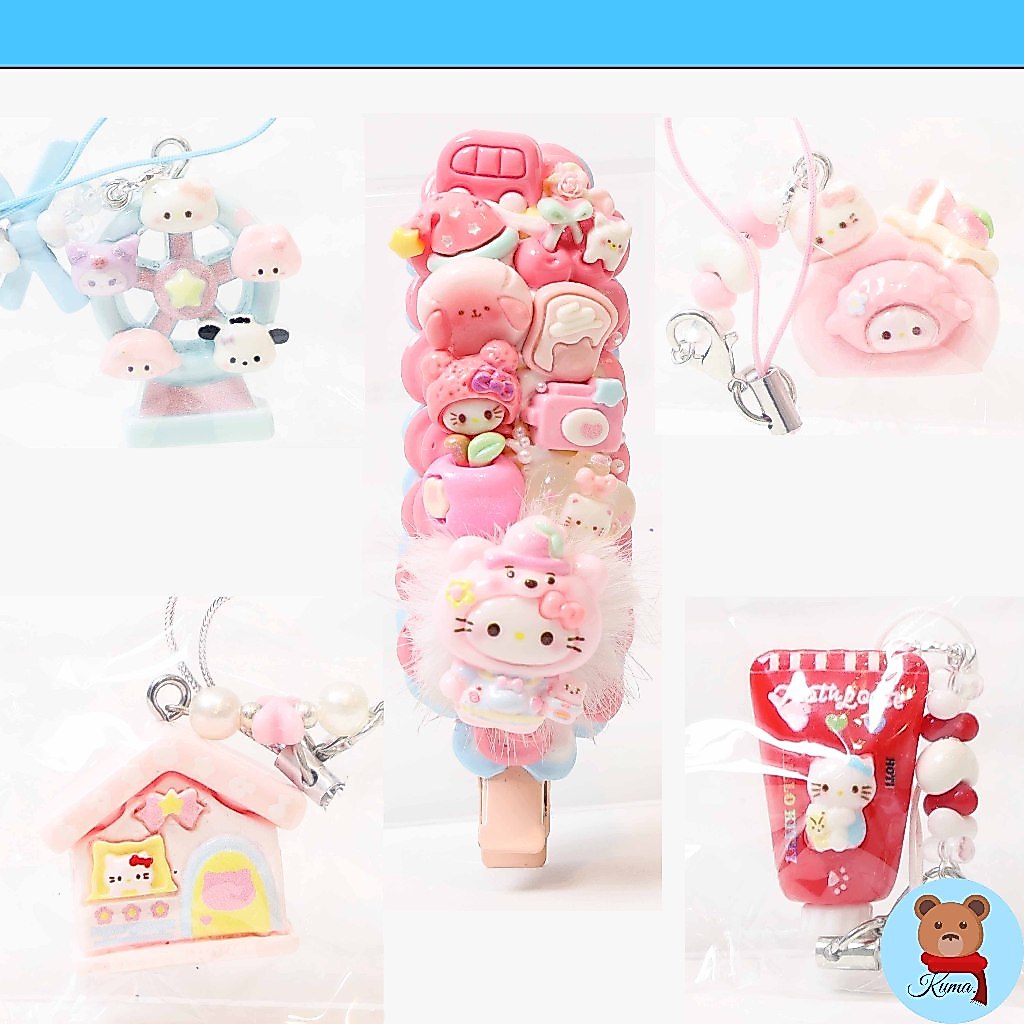 1 Decoden whipped cream keychain พวงกุญแจคิตตี้ พวงวิปครีมพลาสติก งานแฮนด์เมด งานฝีมือ น่ารักมาก